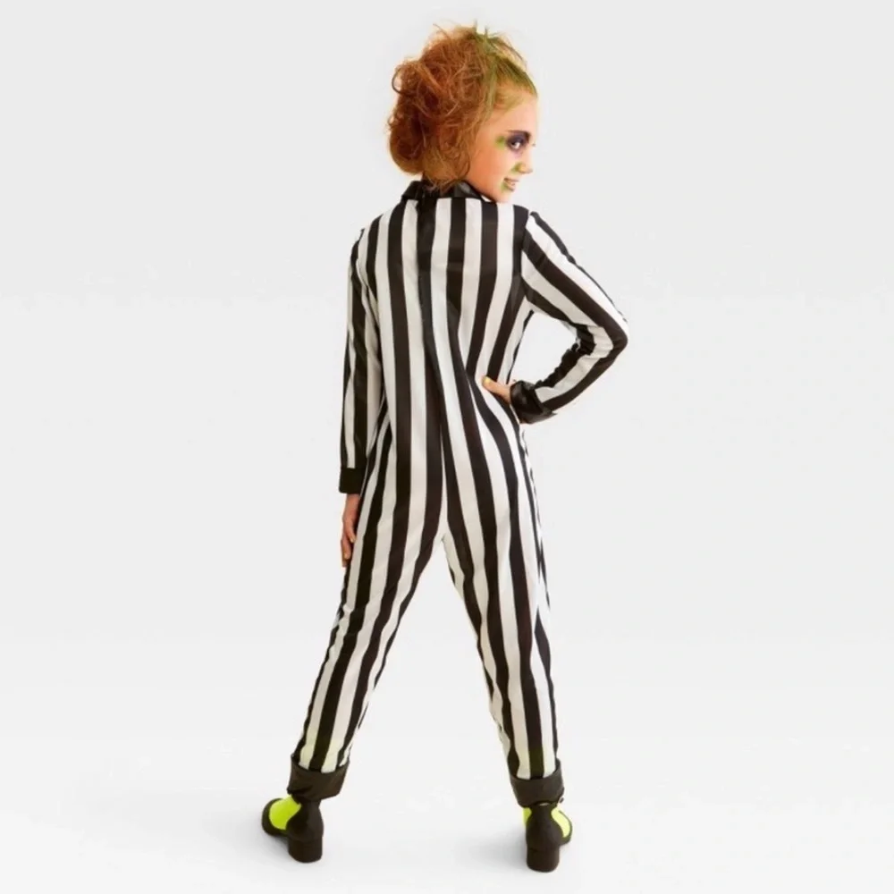 Kids' Striped Jumpsuit Halloween Costume nwt like beetlejuice Look
